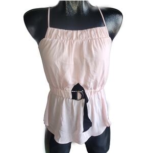 Dynamite Pink Tank Top with Elastic and Buckle Detailed Waist XS